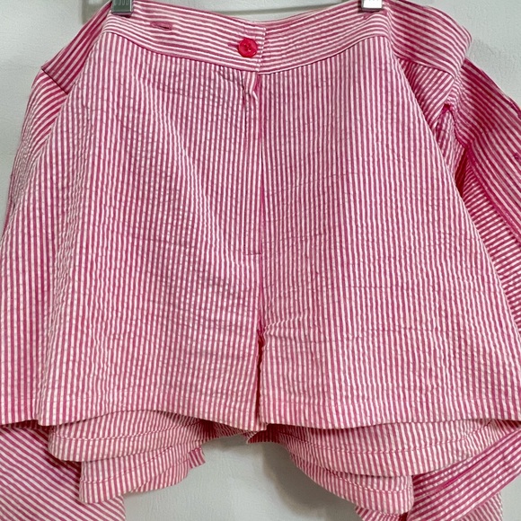Lilly Pulitzer Skort pink white stripe seer sucker EC sz 4 - Picture 12 of 14